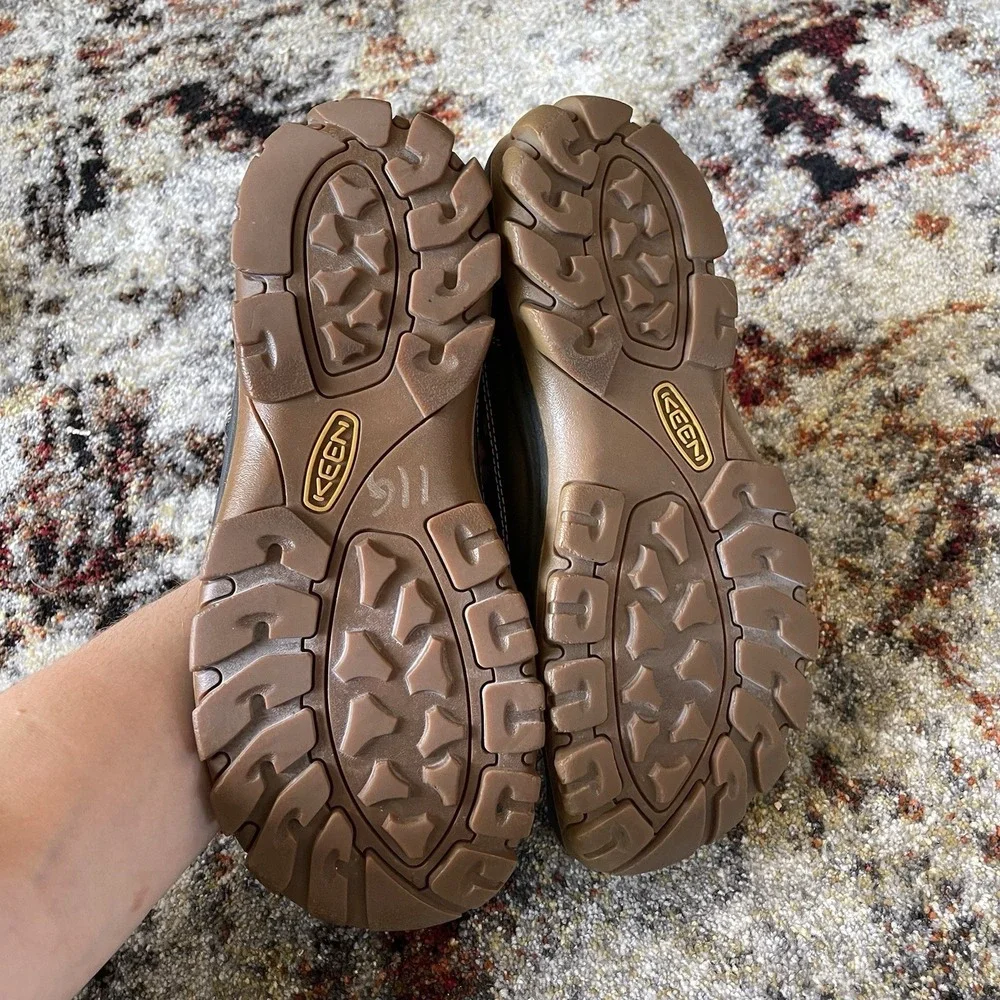 KEEN Men 43/10 Glisan Sandal Brown Leather Outdoor Hiking Gorpcore Trails Water